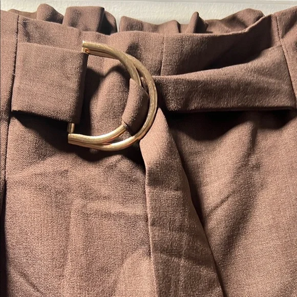 SHEIN Men's Chocolate Belted Dress Pants - Picture 3 of 7